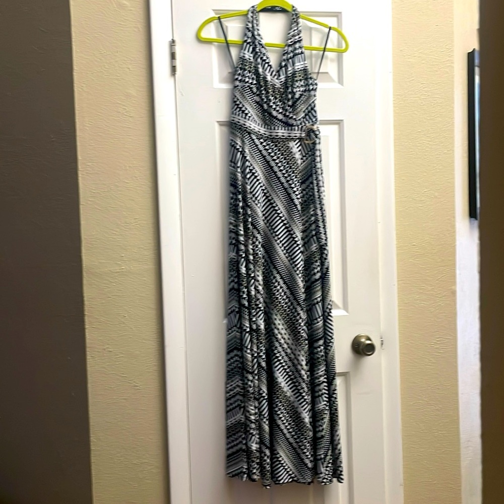 Halter style faux wrap White House Black Market Maxi dress